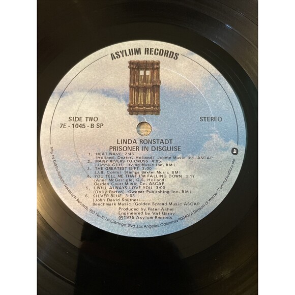 Linda Ronstadt Prisoner In Disguise 33RPM Asylum Records 1975 - Picture 12 of 15